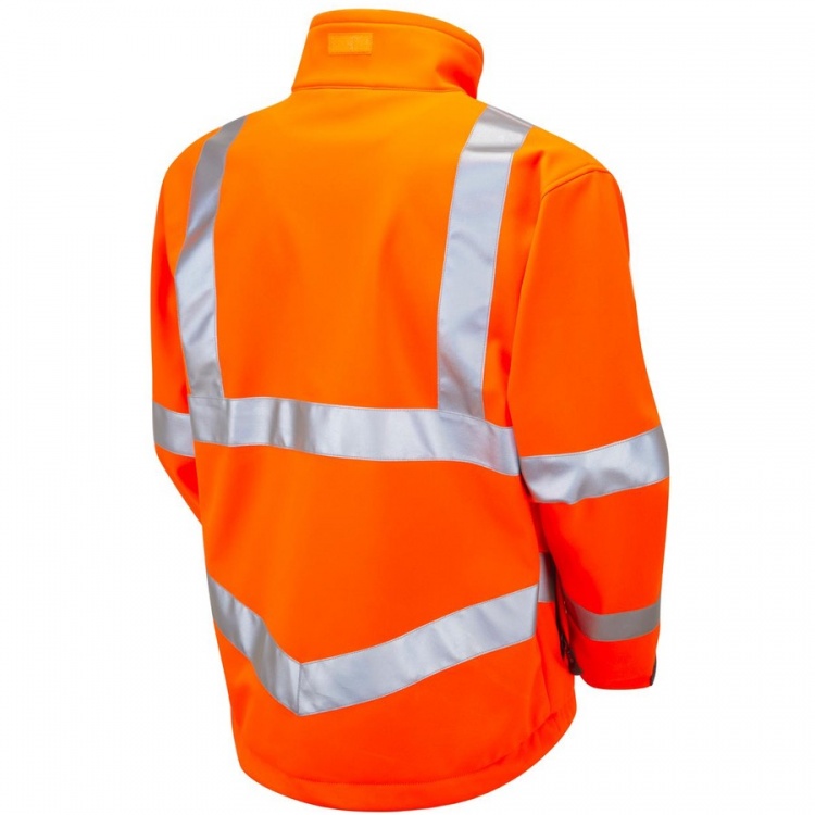 Leo Workwear SJ01-O Buckland Hi Vis RIS-3279-TOM EcoViz Softshell Jacket Orange